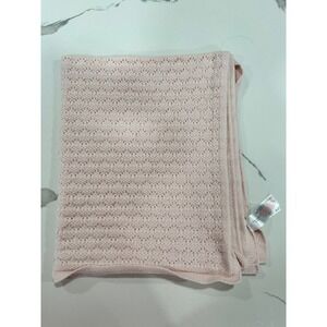 Primark Baby Pink Cellular Knit Blanket Pointelle Soft Breathable One Size